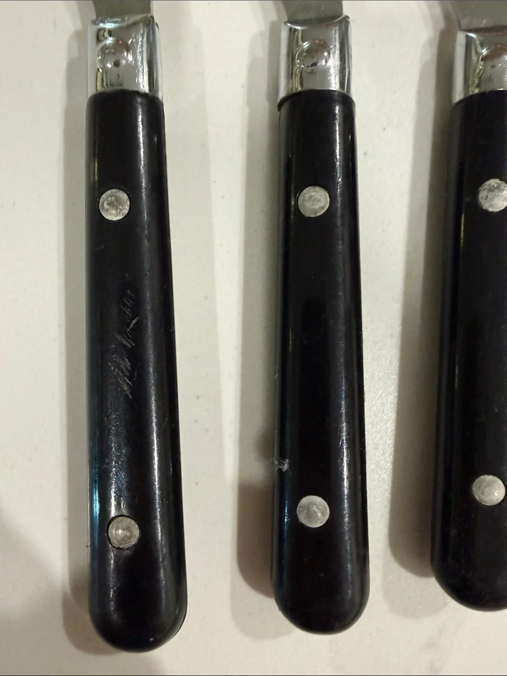 Set of 6 Black Handle Dinner Knives